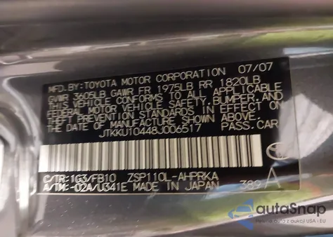 2008 Toyota Scion Xd z USA, uszkodzony, nr VIN JTKKU10448J006517